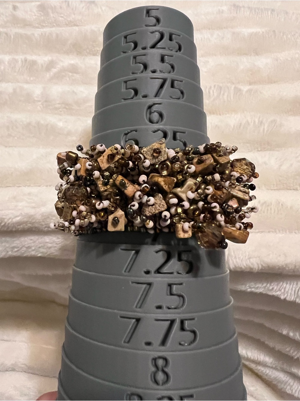 Handcrafted Jasper Stones & Seed Beaded Earthy Statement Bracelet
